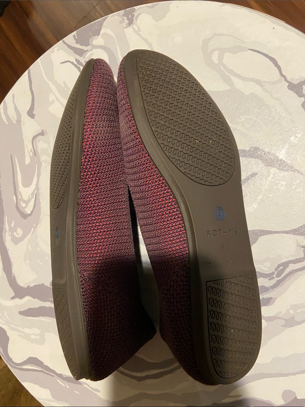 Rothy’s The Loafer Burgundy Knit Slip-On Flats Women’s Size 8.5 - Picture 10 of 11